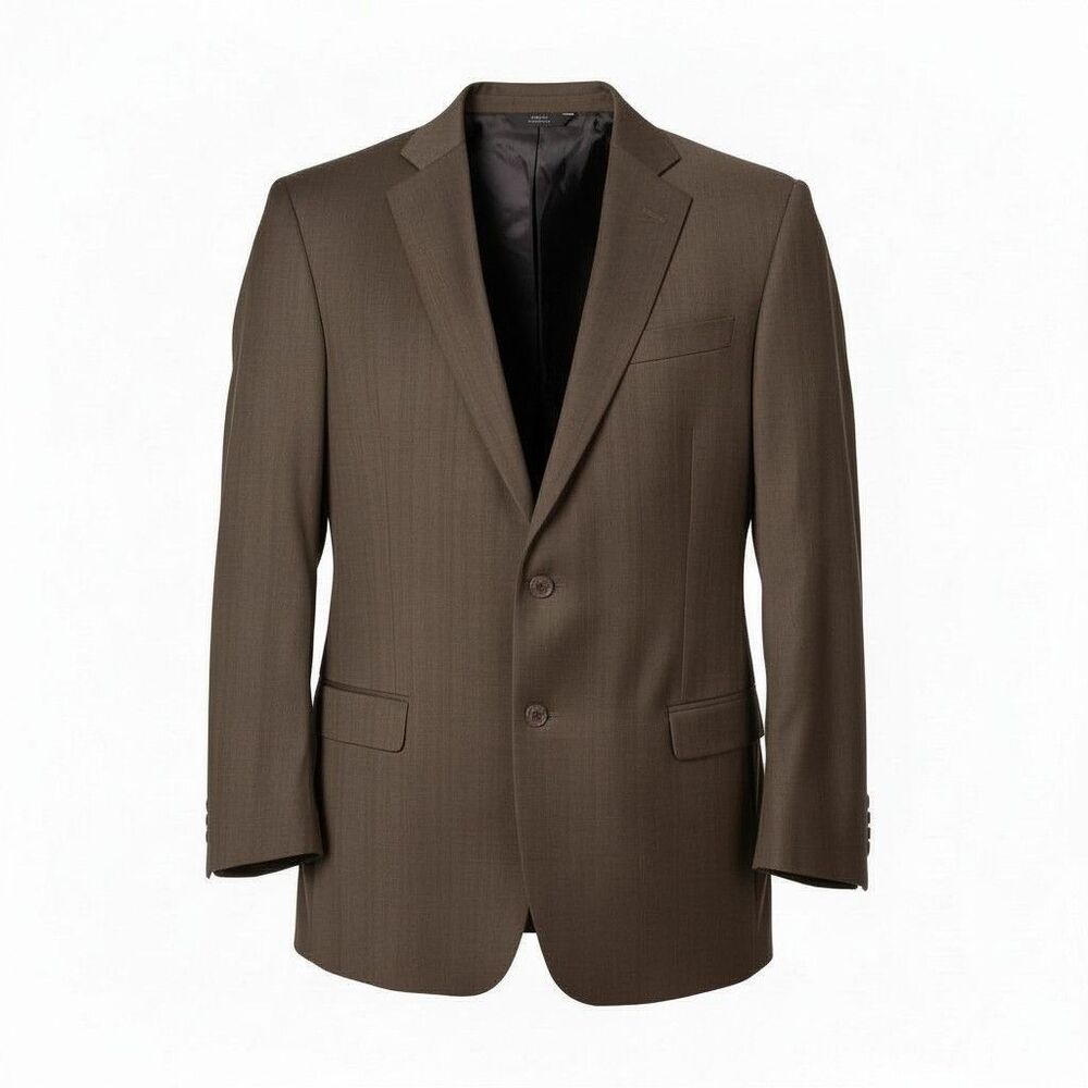 Brooks Brothers 346 Mens 44L Long Fitzgerald Fit Wool Blazer Brown Herringbone